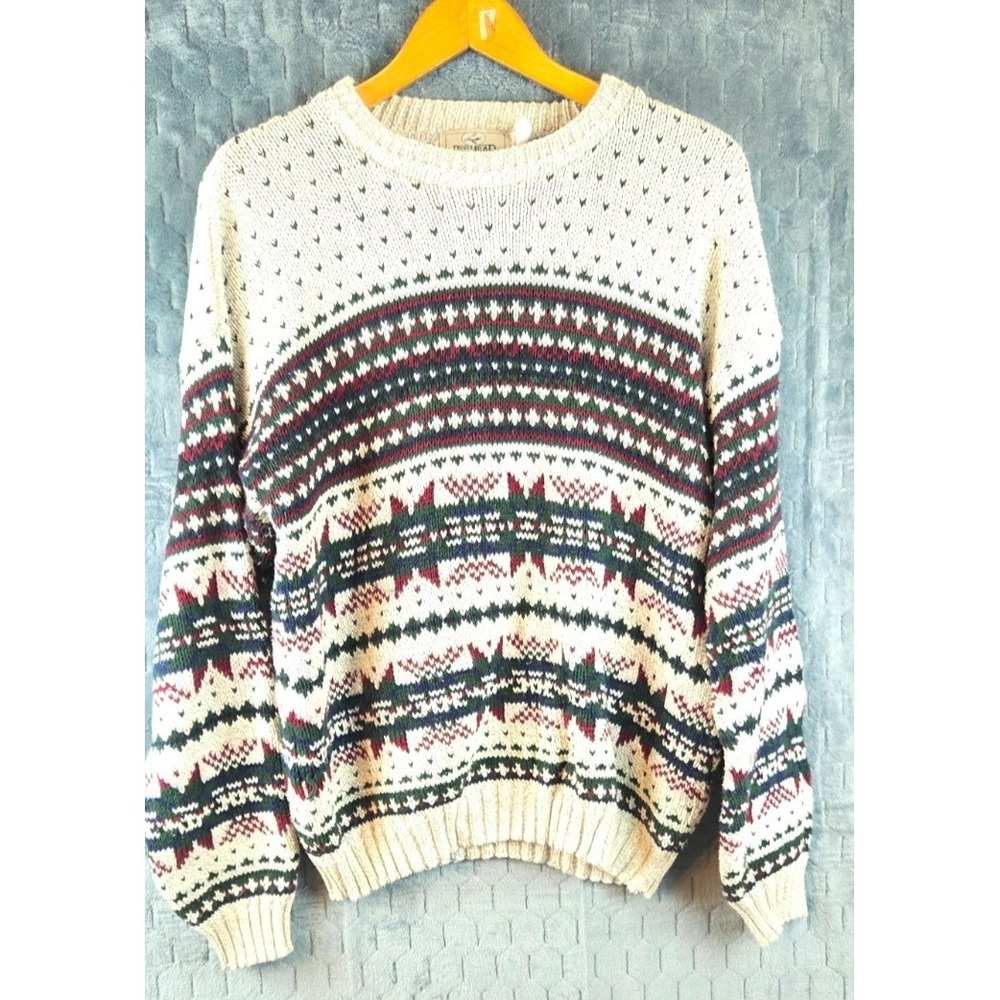 RedHead Sweater Mens XL Crewneck White,Green,Red‎